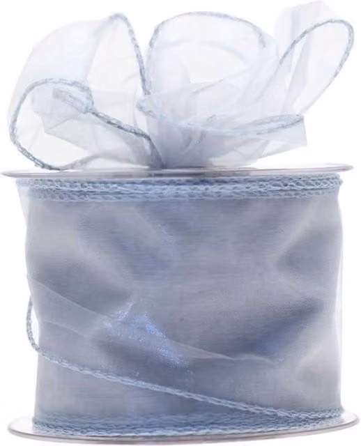 KDMD Silver Wired Chiffon Ribbon 2 Pack, Width: 7 cm, Length: 20 m