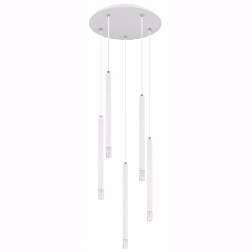 Globo Lighting White Minimalist Pendant Lamp for Dining or Living Rooms, 5 Bulbs, H: 120 cm – 1