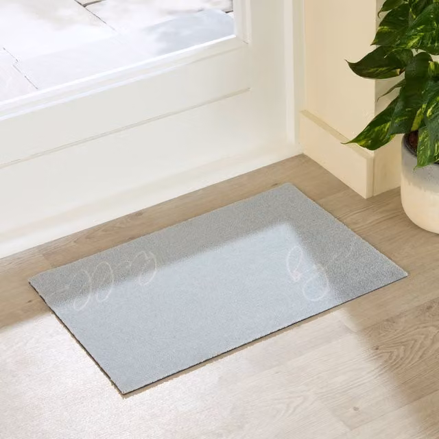 Artsy Mats Hello Bye Indoor Washable Non-Slip Doormat, Blue, W: 60 cm, D: 40 cm – 1