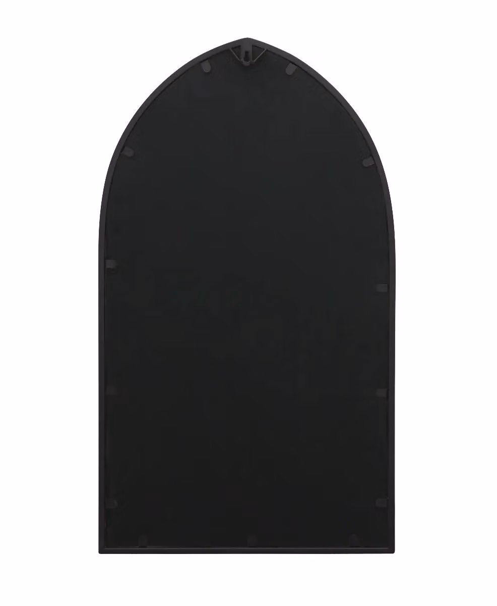 MirrorOutlet Black Metal Framed Arched Wall Mirror – 2