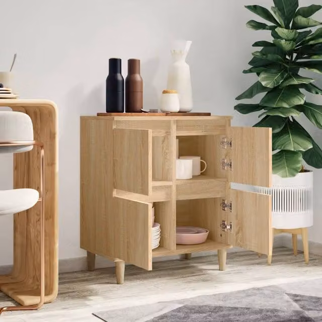 Berkfield Home Sonoma Oak Sideboard in Beige, W/D/H: 60 x 35 x 70 cm – 1