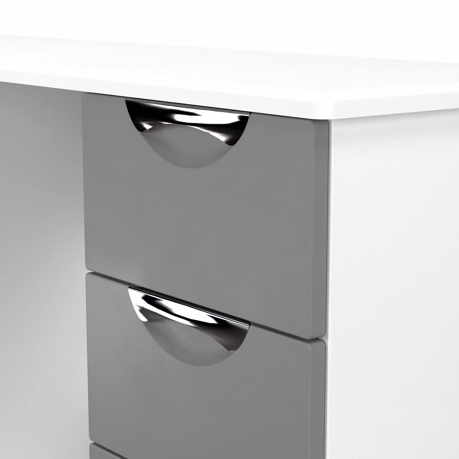 2 U Holborn Ready Assembled 6 Drawer Kneehole Desk in Dark Grey – 2