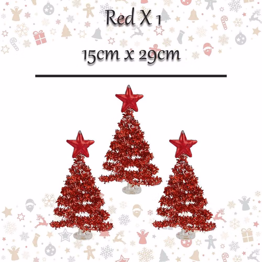 VFM e-Store Red Glass Christmas Tree Pendant Ornament, H: 29 cm, W: 15 cm – 2