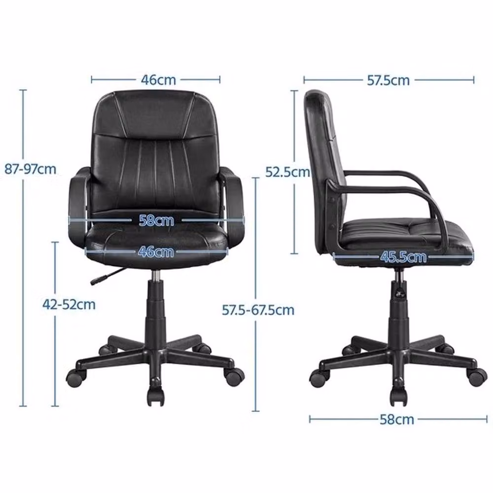 KORVIXA Black Synthetic Leather Gaming and Office Chair with Armrests and Castors – 2