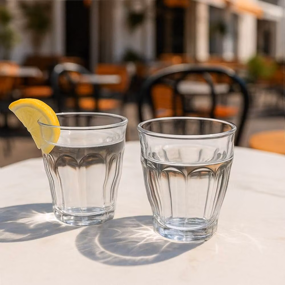Argon Tableware Set of 6 Ribbed Fluted Water Glasses, 210 ml, Clear – 2