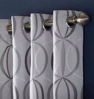 Alan Symonds Omega Silver Jacquard Eyelet Curtains, Pair, Fully Lined, Width: 168 cm, Height: 229 cm – 3