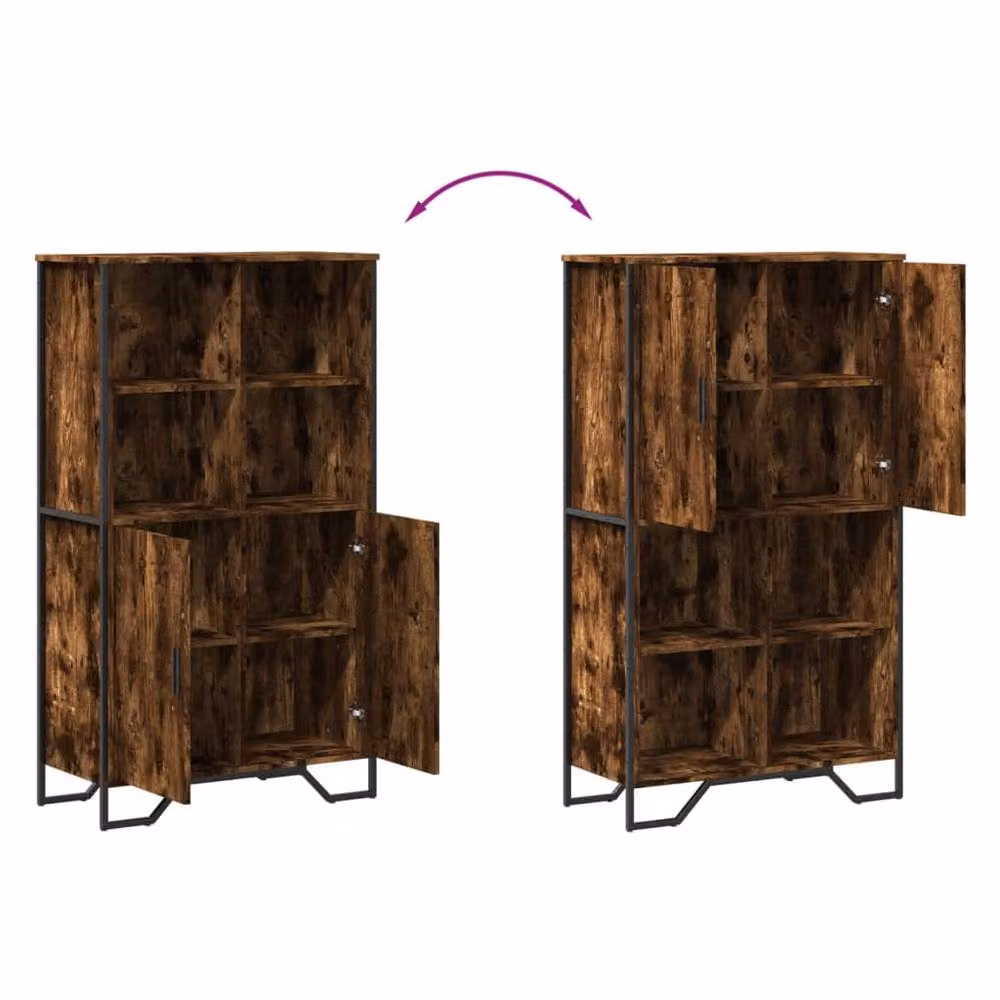 Berkfield Home Highboard in Smoked Oak, Brown, W/D/H: 79.5 x 35.5 x 137.5 cm – 5