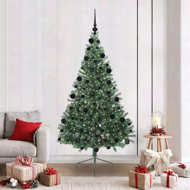 Berkfield Home Pre-lit Artificial Christmas Tree, Green, Height: 210 cm – 1