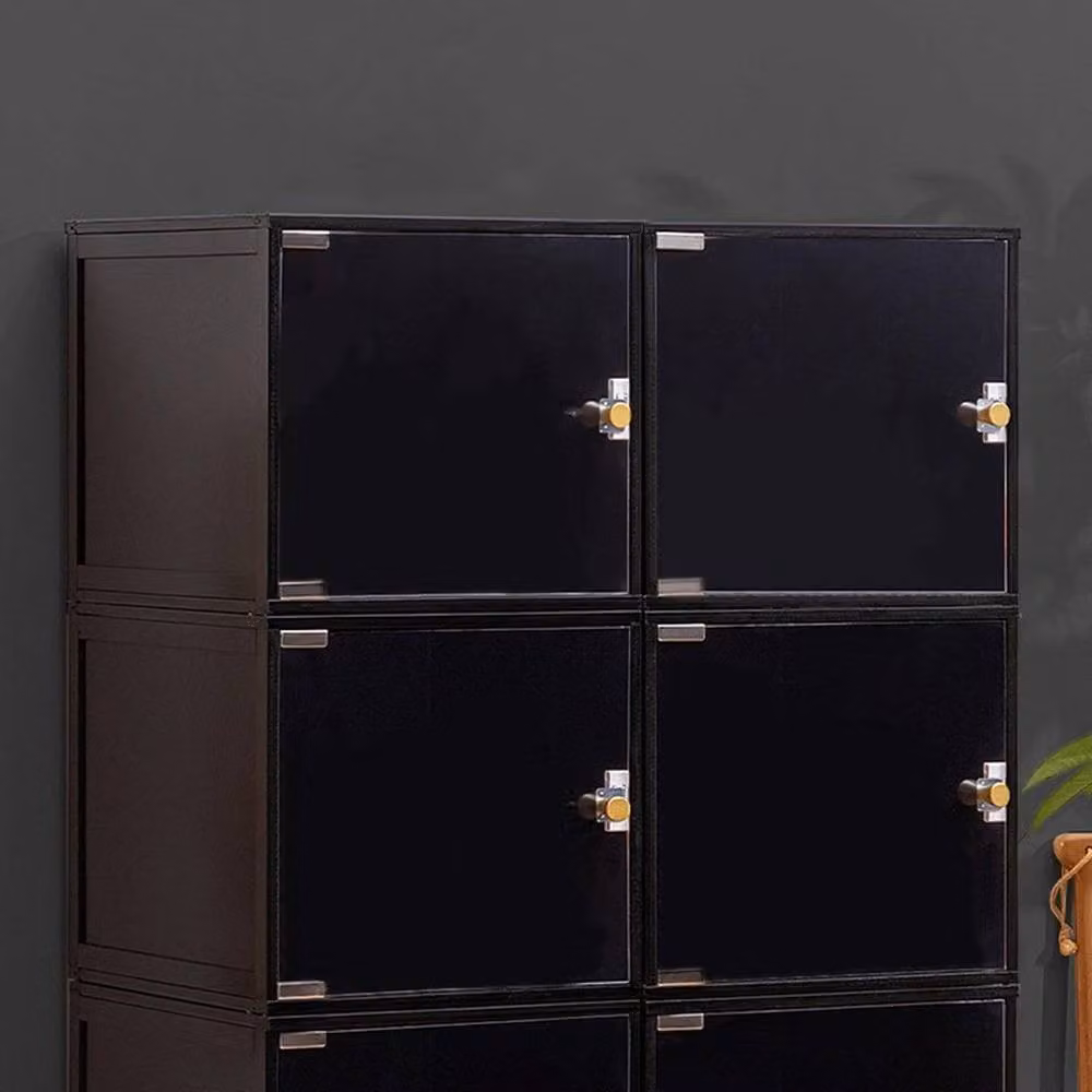 EONLION Black Stackable Cube Storage Display Organizer with Back Panel, W/D/H: 35 x 31 x 35 cm – 3