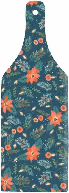 Purely Home Floral Glass Serving Board in Blue