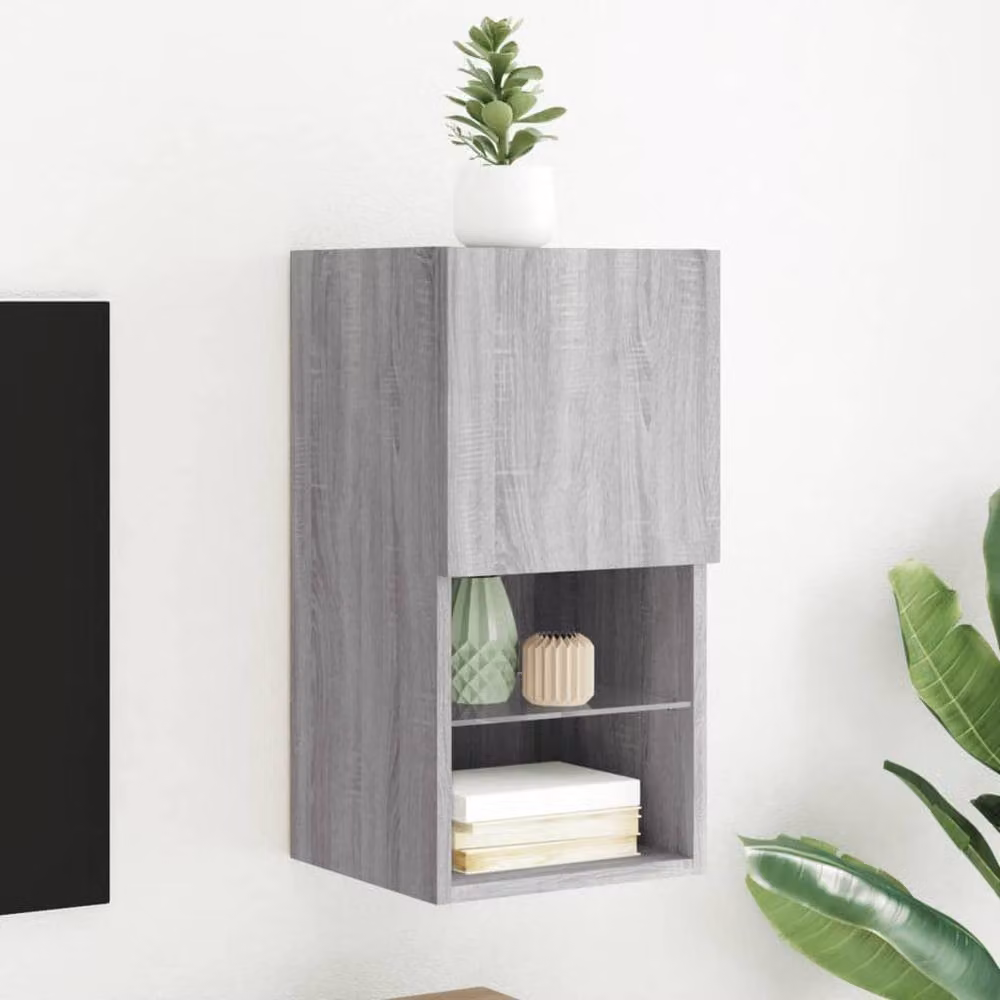 Berkfield Home Modern TV Cabinet with LED Lights in Grey Sonoma, W/D/H: 60 x 30.5 x 30 cm – 2