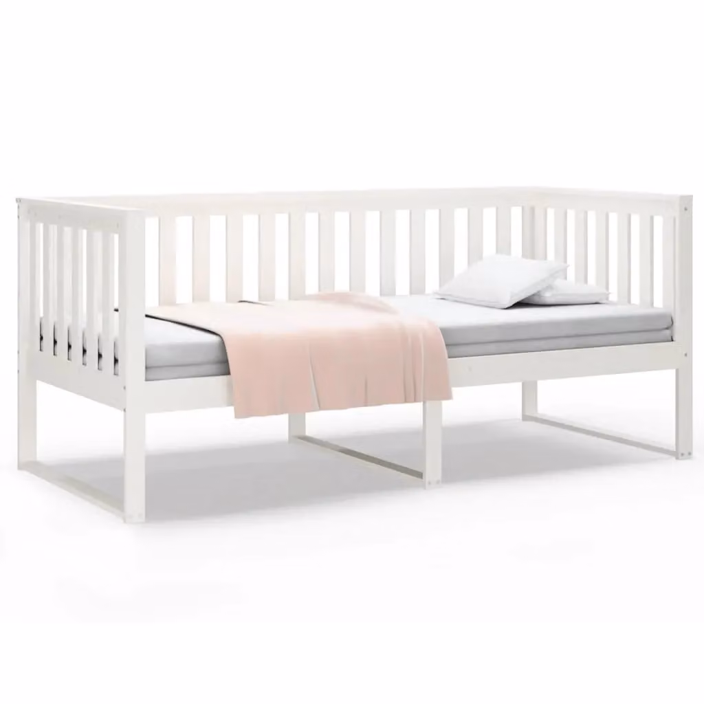 Berkfield Home Rustic White Solid Wood Pine Day Bed W/D/H: 100 x 200 cm – 2