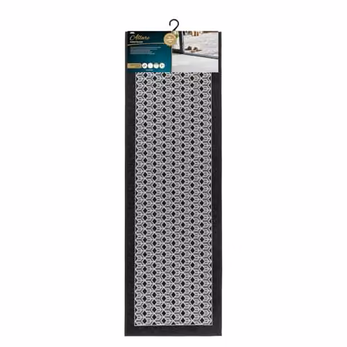 JVL Allure Machine Washable Non-Slip Entrance Runner Doormat, Black/Grey, W: 50 cm, L: 150 cm – 1