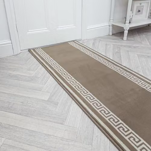 runrug Soft Hallway Runner Rug in Brown, W/D/H: 60 x 420 x 0.9 cm – 1