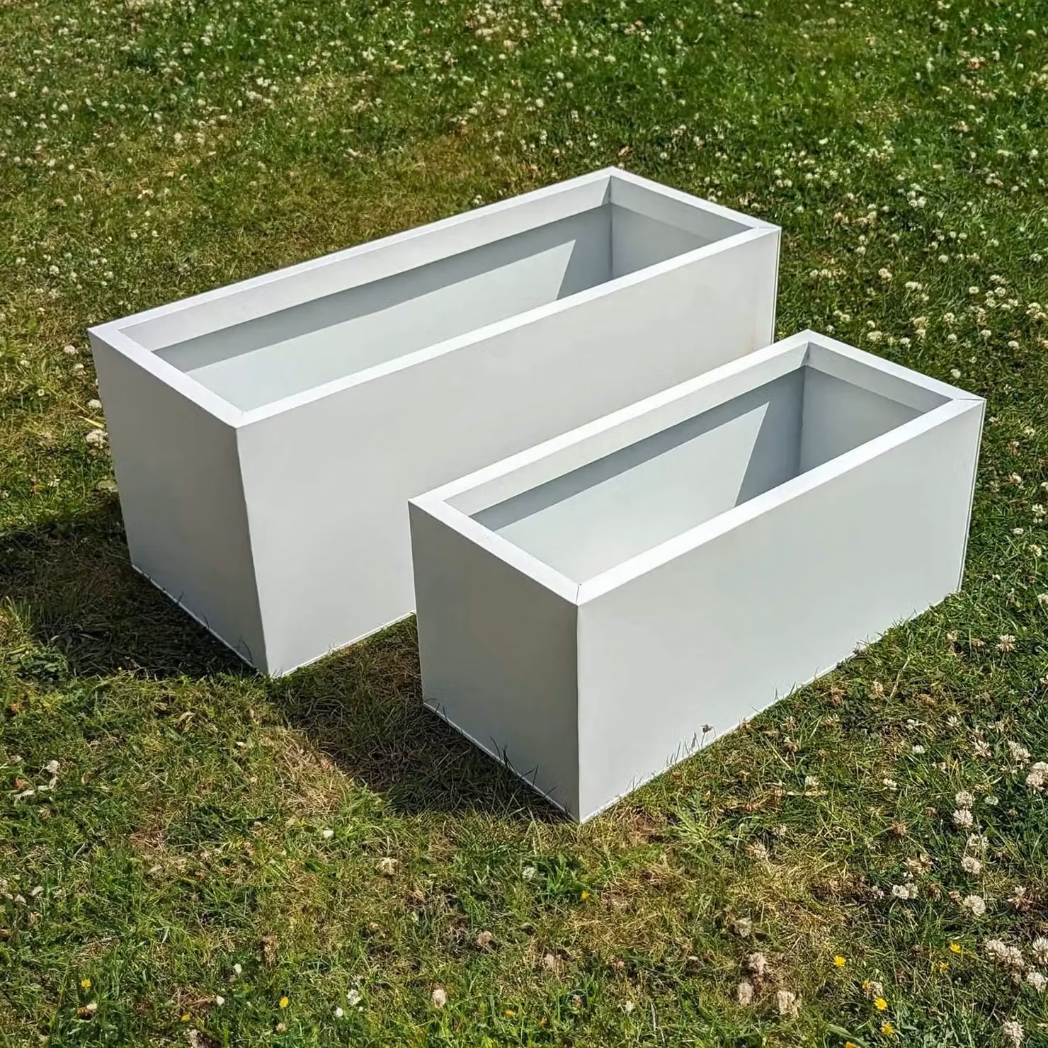 Access Garden Products Matte White Galvanised Steel Trough Planter, W/D/H: 100 x 40 x 40 cm – 8