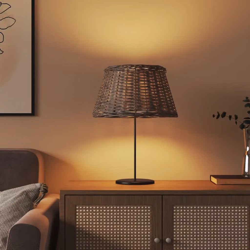Berkfield Home Brown Wicker Cone Lamp Shade, W: 50 cm, H: 30 cm – 3