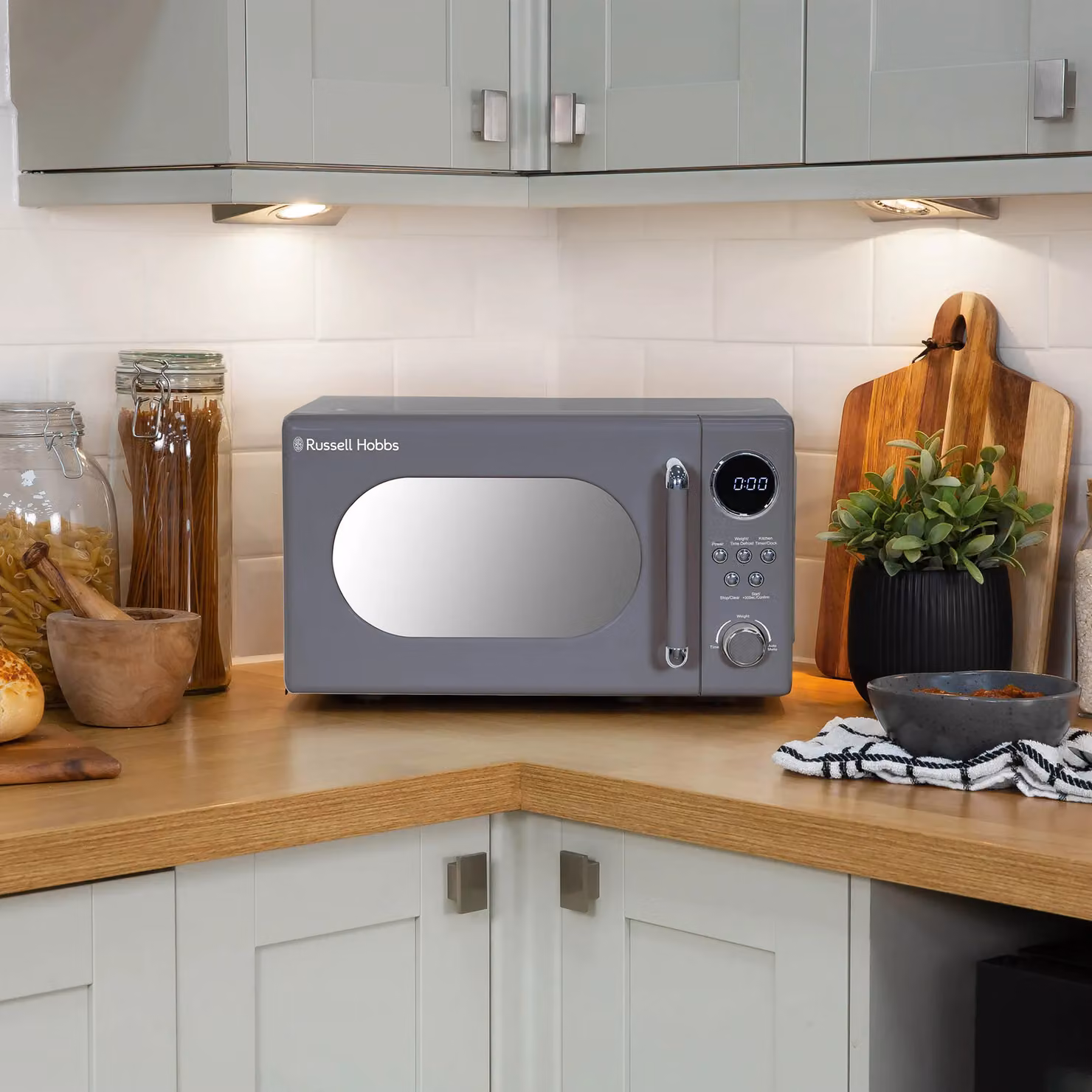 Russell Hobbs Retro Digital Solo Microwave 20L 800W in Grey RHM2044 – 2
