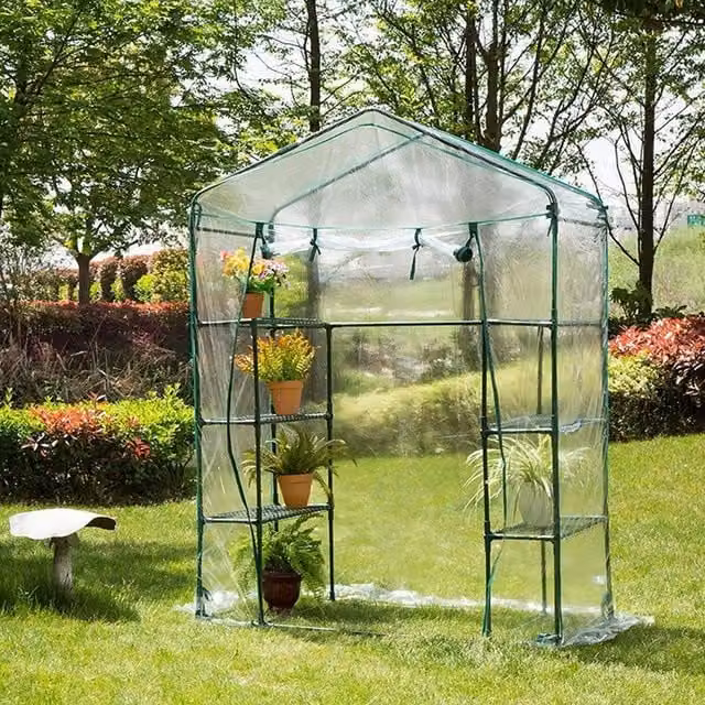 Garden Mile Large Walk In Gable Greenhouse in Transparent and Green