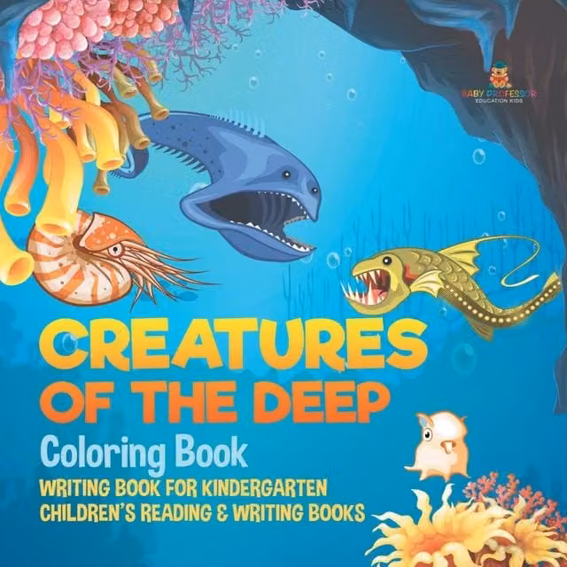 Baby Professor Creatures of the Deep Multicolour Childrens Coloring and Writing Book
