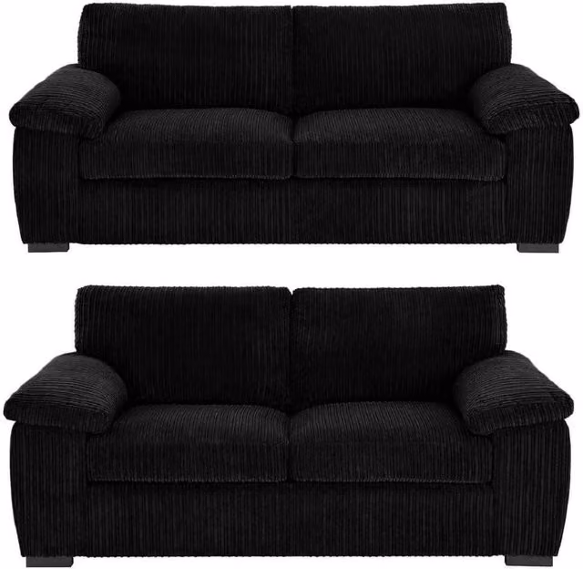 APK DESIGN Lilly Seater Sofa Set in Black Jumbo Cord