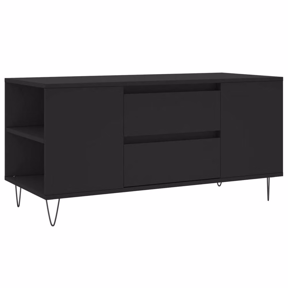 Berkfield Home Modern Black Rectangular Coffee Table, W/D/H: 102 x 44.5 x 50 cm – 3