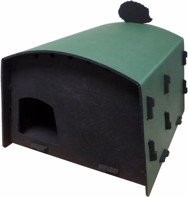 Nestbox Co Eco HedgeHog Feeder Station and Nest Box in Green and Black