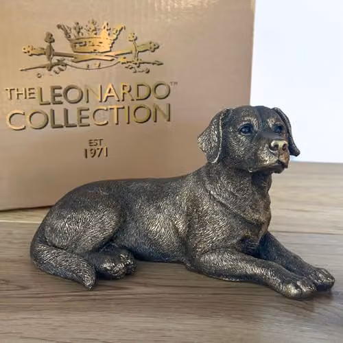 Leonardo Reflections Bronze Animal Crackers Labrador Dog Tabletop Figurine