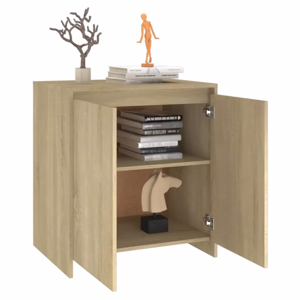 Berkfield Home Sonoma Oak Sideboard in Beige, W/D/H: 70 x 41 x 75 cm – 2
