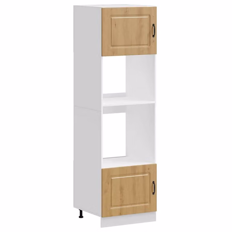 Berkfield Home Lucca Artisan Oak Oven Cabinets, Set of 2, Brown