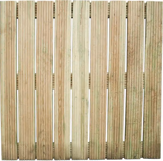 Forest Pack of Four Beige Wood Deck Tiles, W/D/H: 90 x 90 x 90 cm