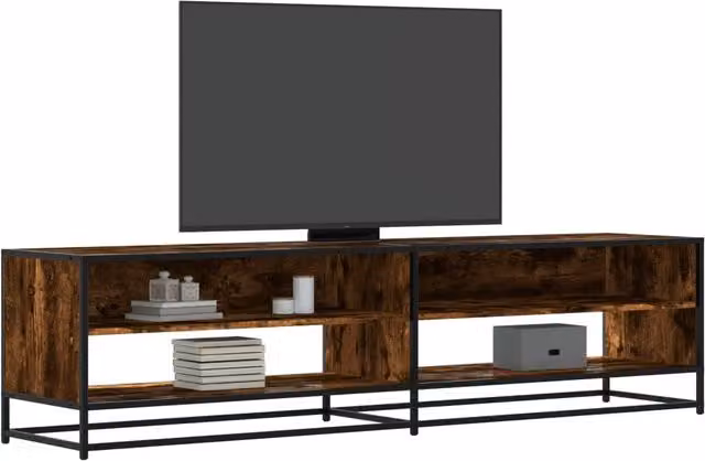 Berkfield Home TV Cabinet in Smoked Oak Brown, W: 180.5 cm, D: 46 cm, H: 46 cm