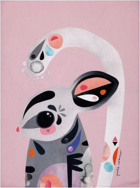 Maxwell & Williams Pete Cromer Sugar Glider Print 100% Cotton Tea Towel in Pink and Multicolour