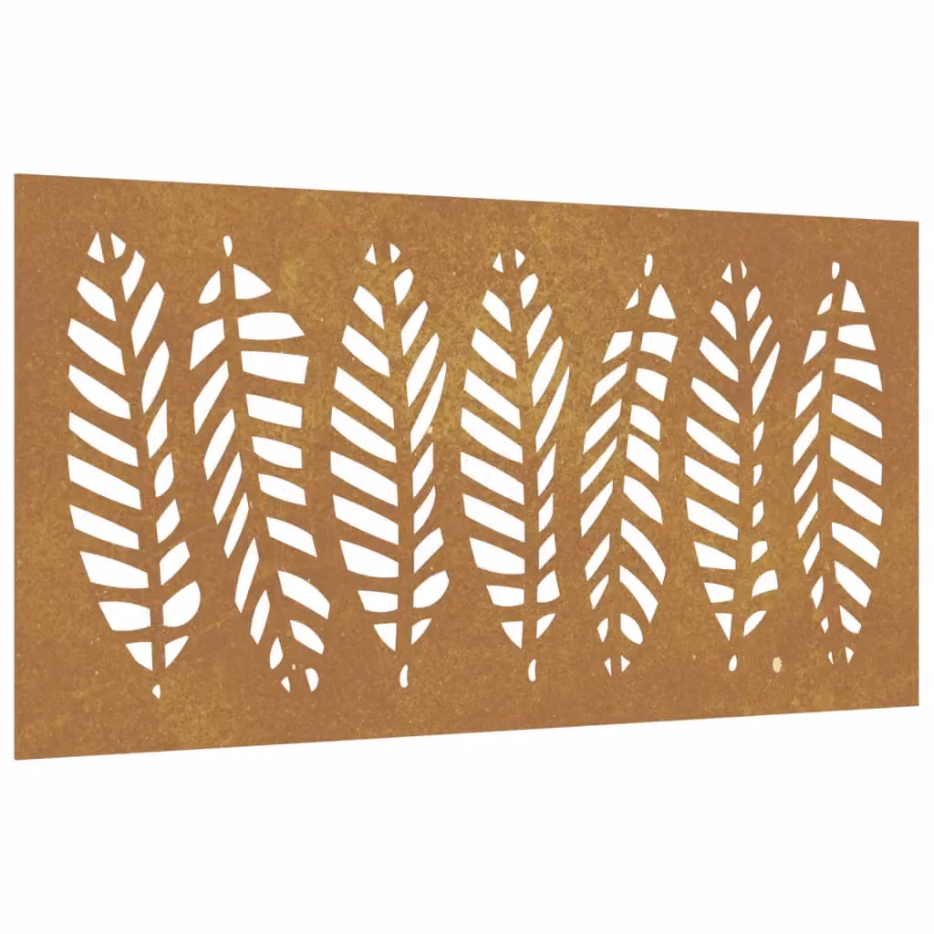 Berkfield Home Brown Corten Steel Floral Leaf Garden Wall Decoration W: 105 cm, H: 55 cm – 2
