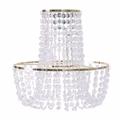 ValueLights Gold Jewel Acrylic Droplet Chandelier Ceiling Pendant Light Shade in Gold and Transparent