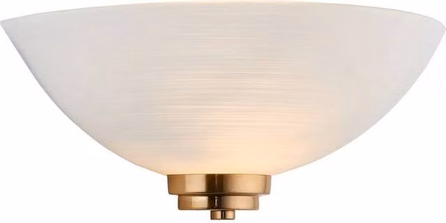 Netlighting Welles Flush Wall Uplighter in White Glass and Brass with E27 Socket – 1