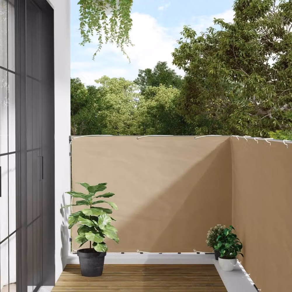 Berkfield Home Opaque Balcony Screen in Beige Oxford Fabric, W: 120 cm, H: 600 cm – 2