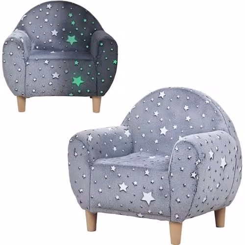 AIYAPLAY Kids Glow in the Dark Single Armchair Toddler Tub, Grey, W/D/H: 55 x 40 x 55 cm – 1