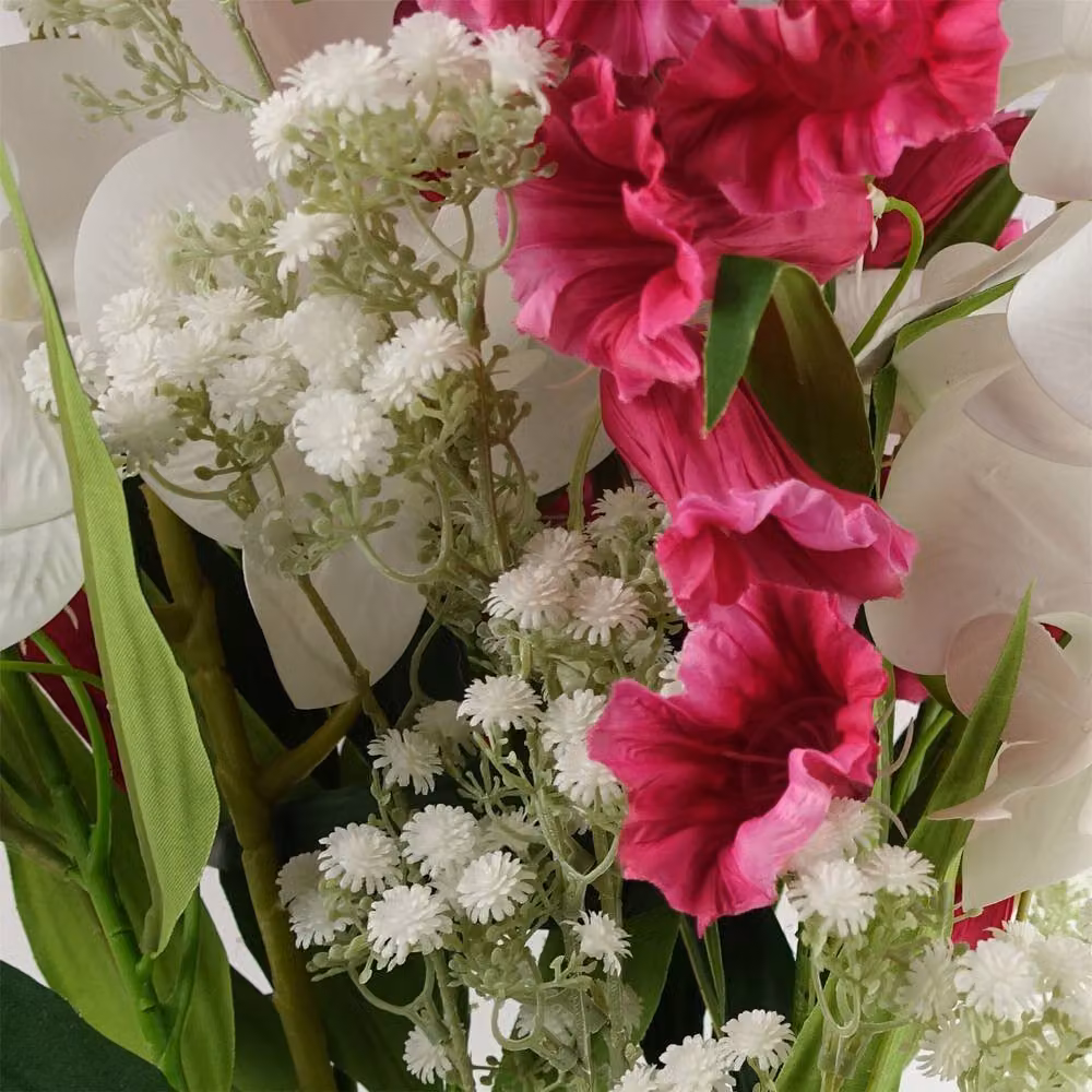 Leaf Botanik Pink and Green Artificial Floral Stems, Pack of 6, Height: 100 cm – 6
