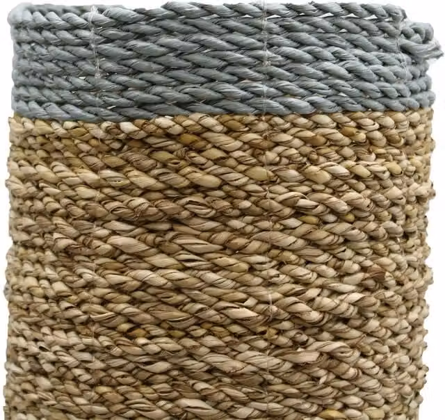 KDMK Four Piece Seagrass and Rattan Basket Set in Multicolour and Yellow