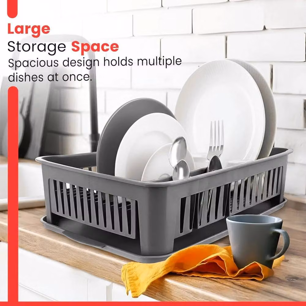 KORVIXA Kitchen Drainer Utensil Holder and Cup Organiser in Grey – 3