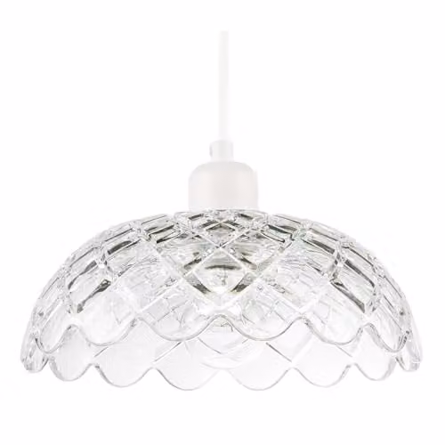 Happy Homewares Modern Transparent Glass Dome Pendant Light Shade with Reducer Ring, W: 25 cm, H: 10 cm – 1