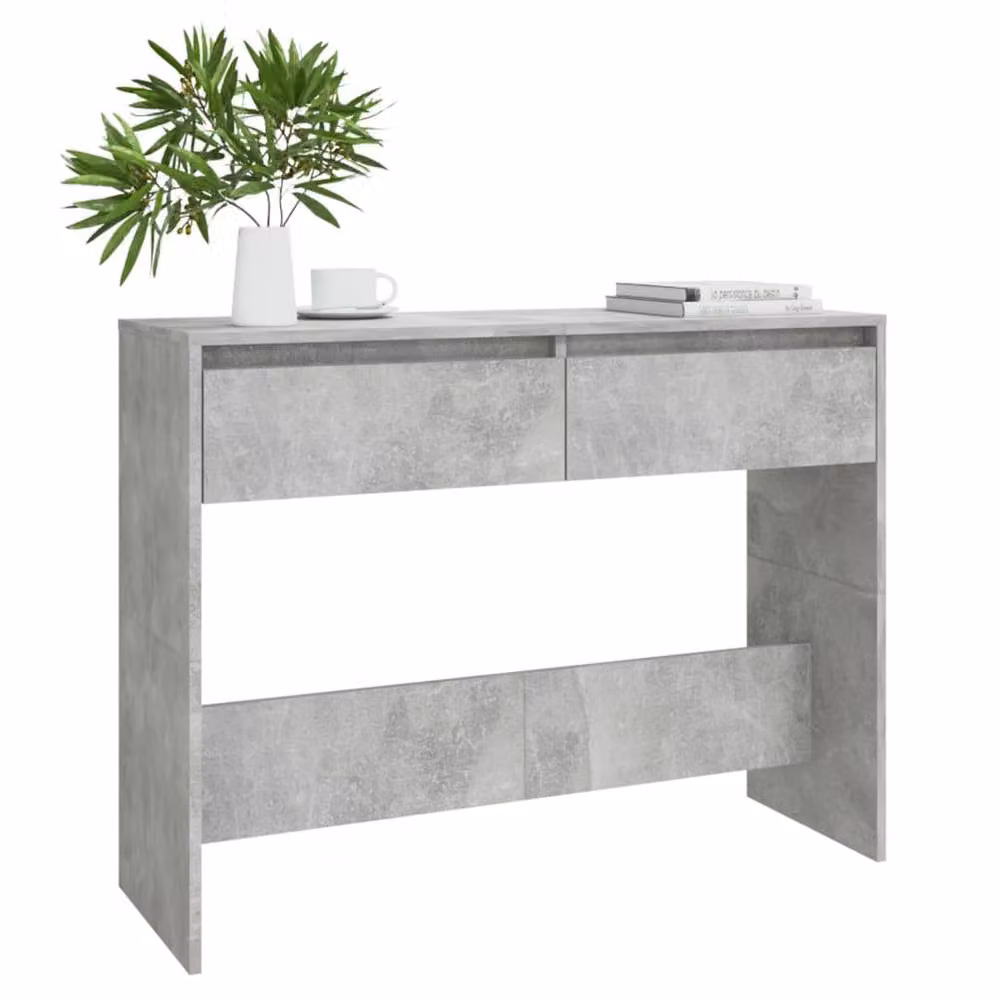 Berkfield Home Modern Concrete Grey Console Table, W/D/H: 100 x 35 x 76.5 cm – 2