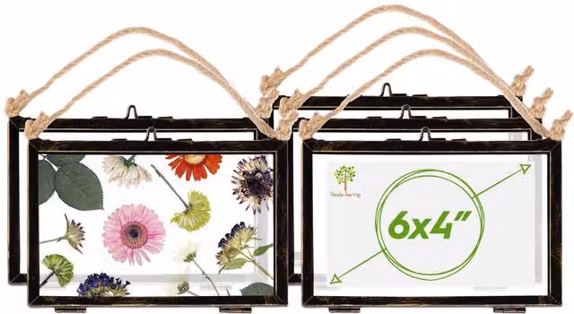 Nicola Spring Pack of 5 Black Metal Hanging Photo Frames, Fits 10 x 15 cm – 6