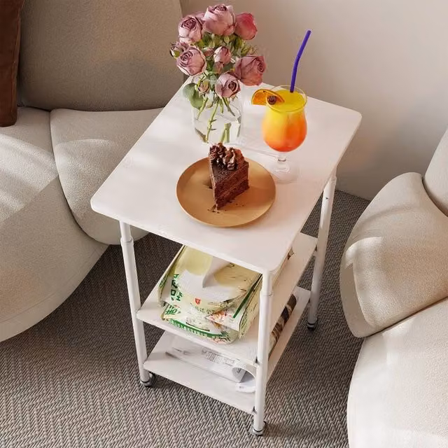 FORGEVIO Height Adjustable 3-Tier Printer Stand and Cart in White – 1