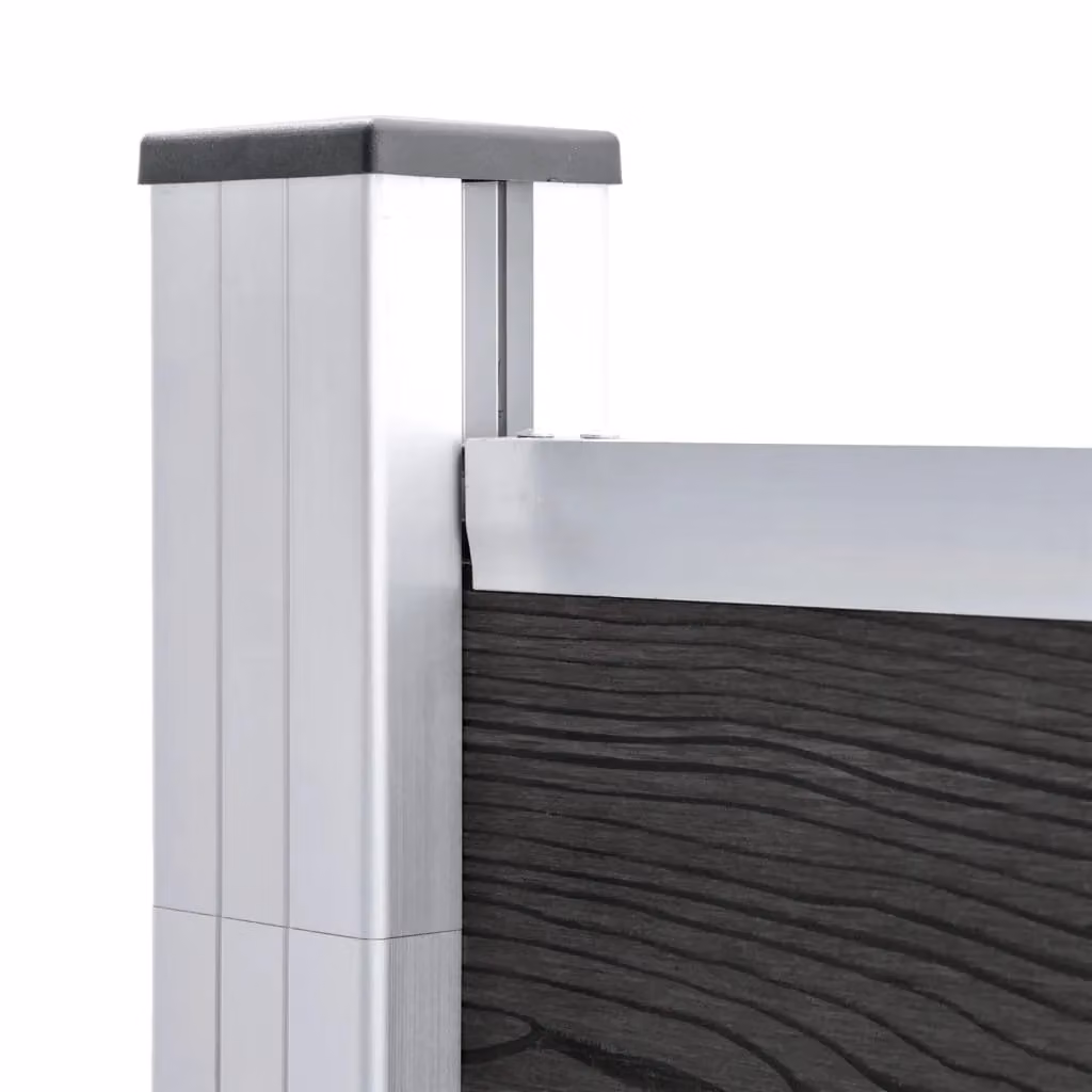 Berkfield Home Grey WPC Garden Fence, W: 175 cm, H: 186 cm – 3