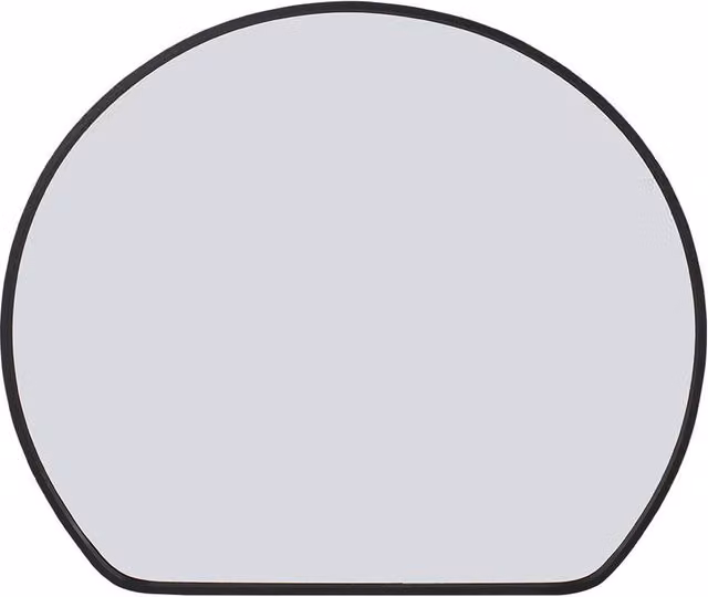 Living and Home Round Modern Aluminium Alloy Framed HD Float Glass Bathroom Mirror in Black