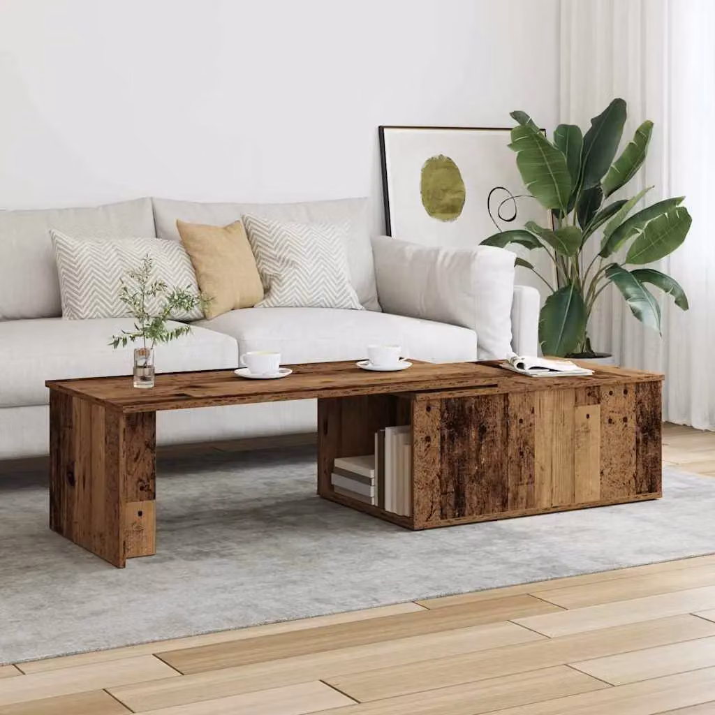 Berkfield Home Rustic Old Wood Coffee Table in Brown, W/D/H: 150 x 50 x 35 cm – 2