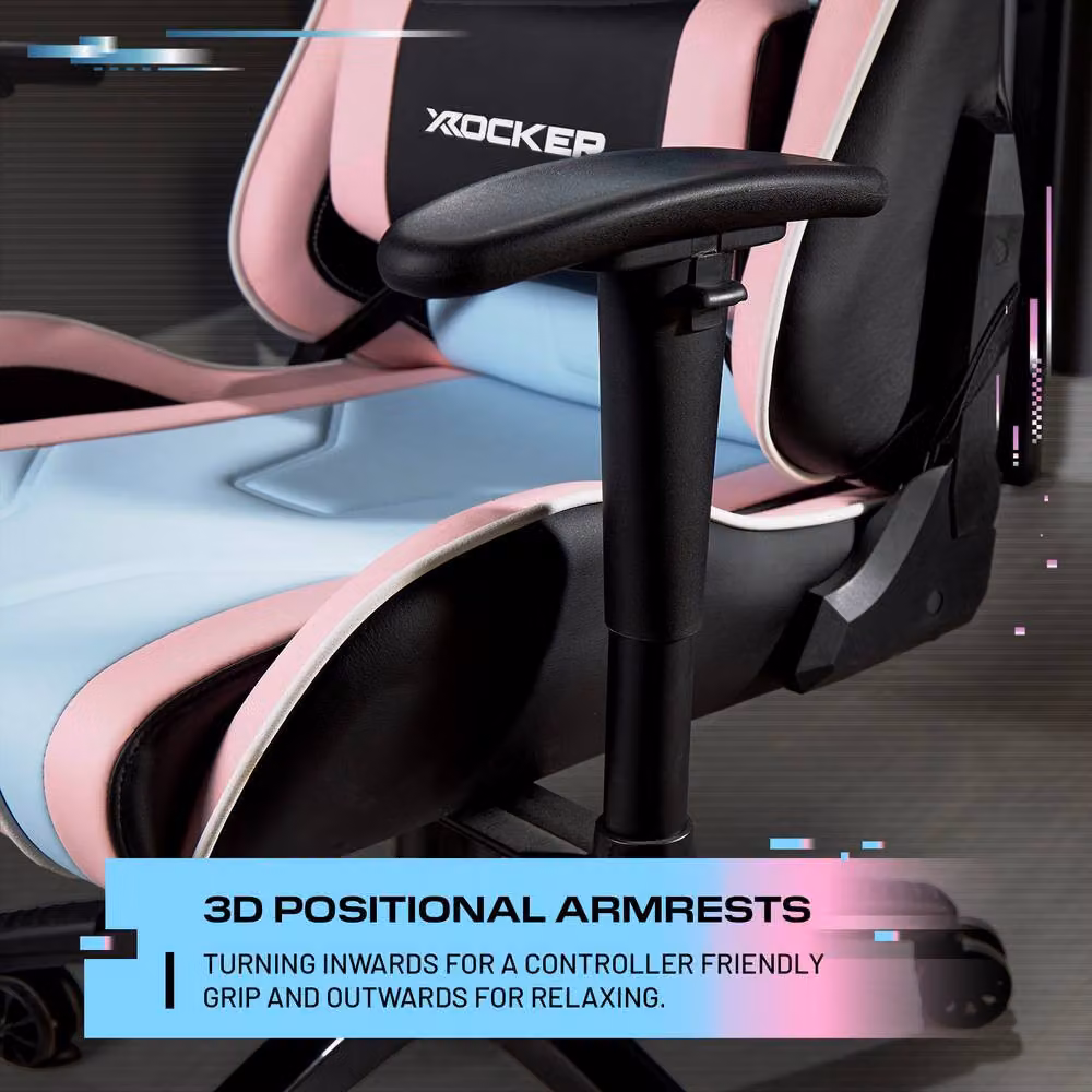 X Rocker Agility eSport Ergonomic Gaming Chair in Pink – 4