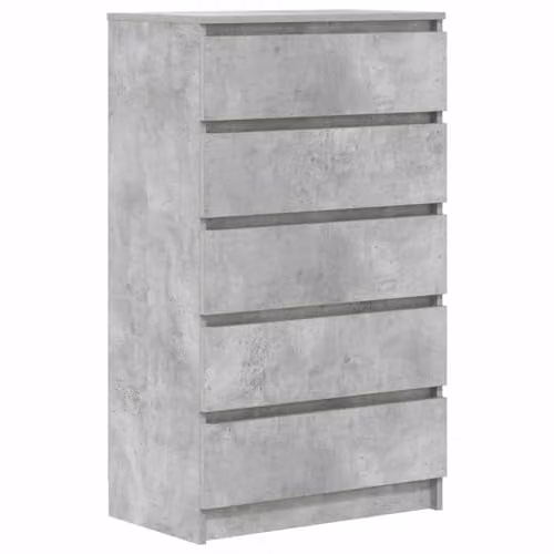 vidaXL Modern Drawer Cabinet in Concrete Grey, MDF, W: 60 cm, D: 36 cm, H: 103 cm