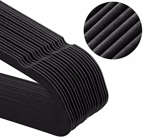 Addis Black Velvet Clothes Hangers, Pack of 50, 45cm Width – 4